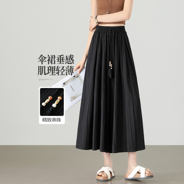 13670191.【左街右巷】飘逸垂顺a版显瘦阔腿休闲裤百褶裙裤