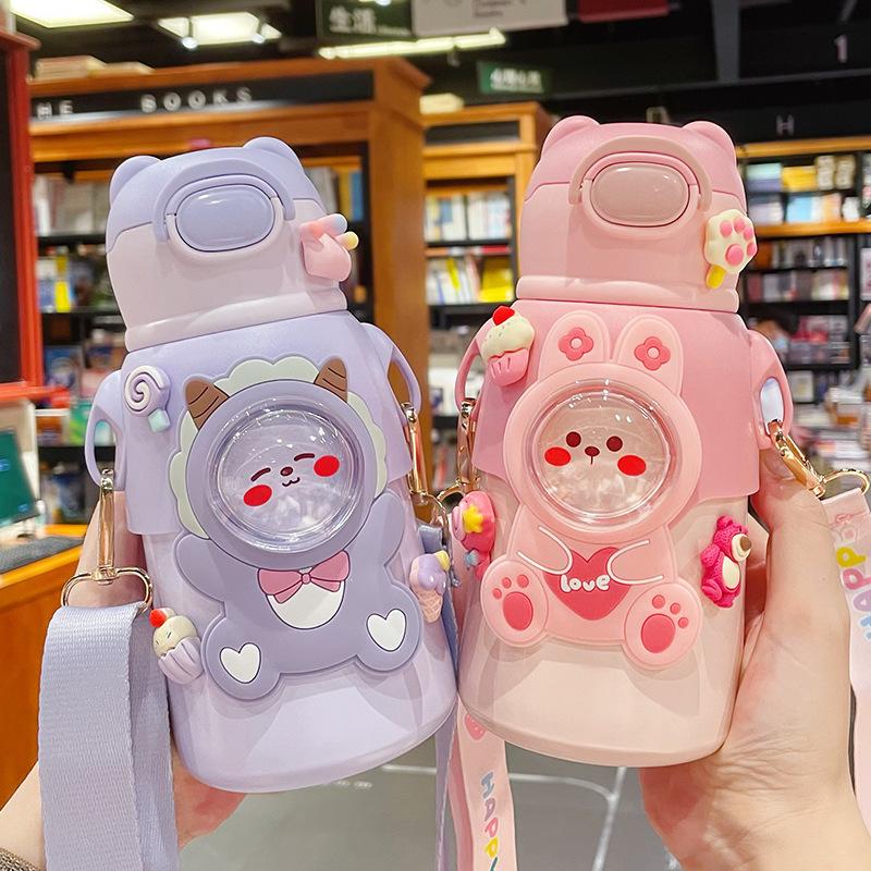 13084781.儿童保温杯316不锈钢吸管杯大肚水杯幼儿园户外水壶礼品