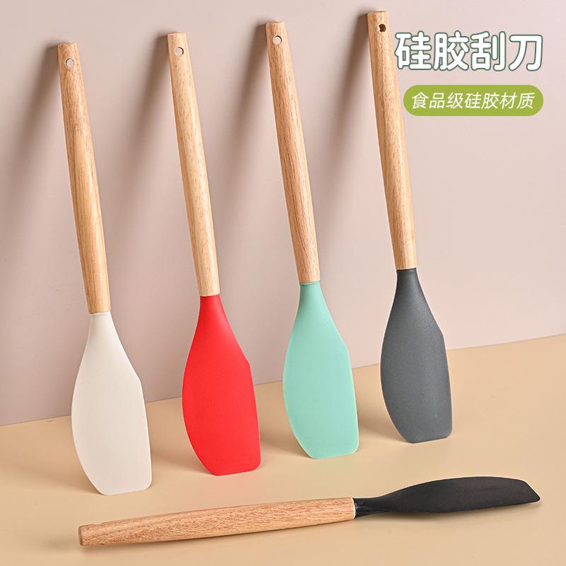 13084463.【3件装】木柄硅胶刮刀烘焙工具蛋糕刮刀大号木柄刮刀