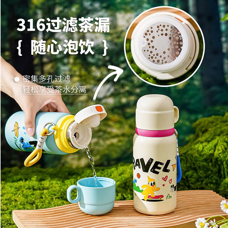 13085688.高颜值不锈钢保温杯卡通保温杯可爱杯带盖双饮保温杯