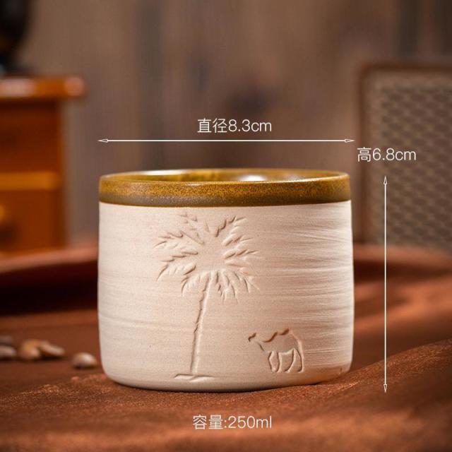 13084942.陶浓缩咖啡杯创意陶瓷伴手礼沙漠骆驼水杯咖啡