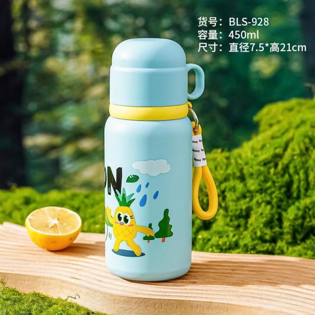 13085688.高颜值不锈钢保温杯卡通保温杯可爱杯带盖双饮保温杯