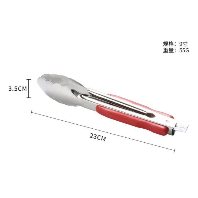 13084663.【5件装 】不锈钢食品夹创意工具加厚食物夹自助餐夹子面包夹烧烤夹子