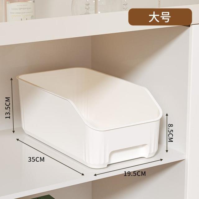 13086937.橱柜收纳盒抽屉式桌面零食储物塑料筐长方形家用小杂物整理置物架