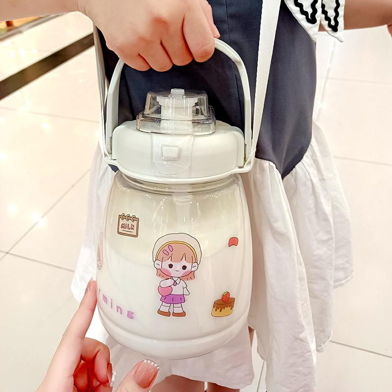 13084948.大容量大肚水杯男女高颜值吸管杯儿童塑料杯水壶礼品杯子