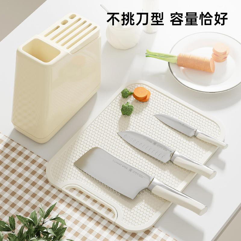 13084553.刀架置物架家用厨房台面多功能菜刀筷子勺子一体式沥水收纳架塑料