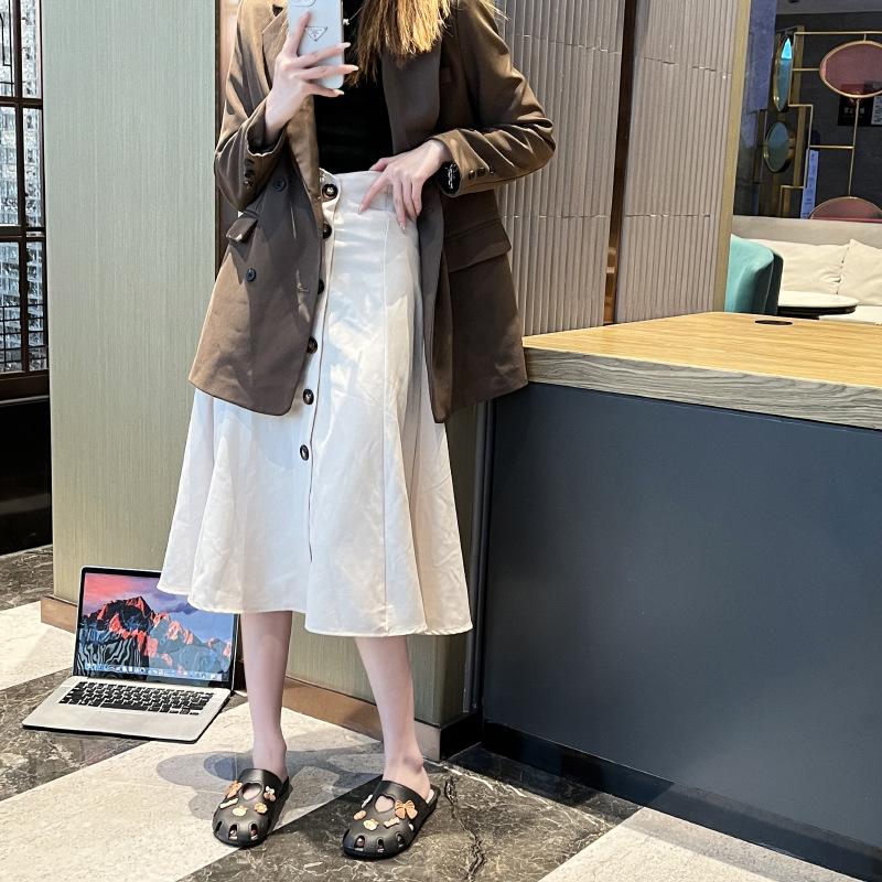 13093065.包头半拖鞋女韩风外穿洋气甜美蝴蝶结平底凉拖