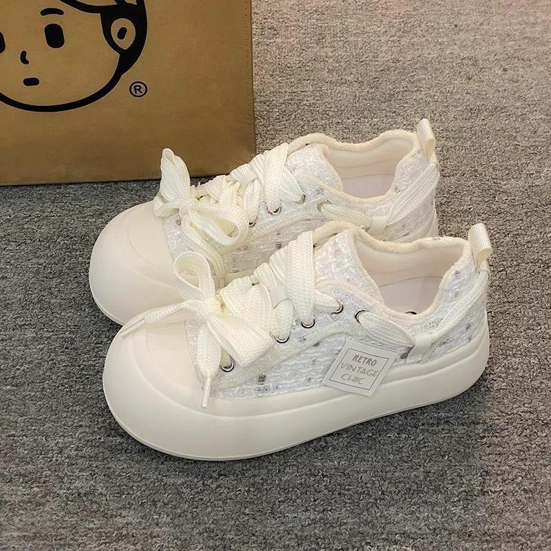 13125764.奶呼呼厚底小白鞋子女春韩系运动休闲鞋丑萌大头面包鞋