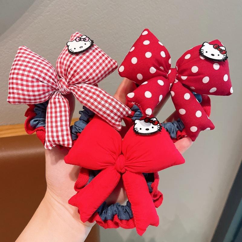 13125981.【2件装】儿童发圈蝴蝶结头绳女童可爱卡通发饰宝宝扎头发皮筋高弹力不伤发
