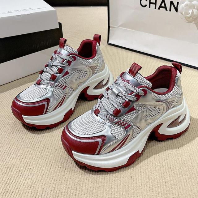 13124923.厚底老爹鞋女款春休闲鞋秋季双网面透气休闲鞋