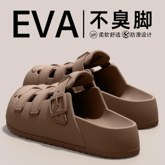 13126242.勃肯拖鞋女外穿超火沙滩防滑eva包头拖鞋女士