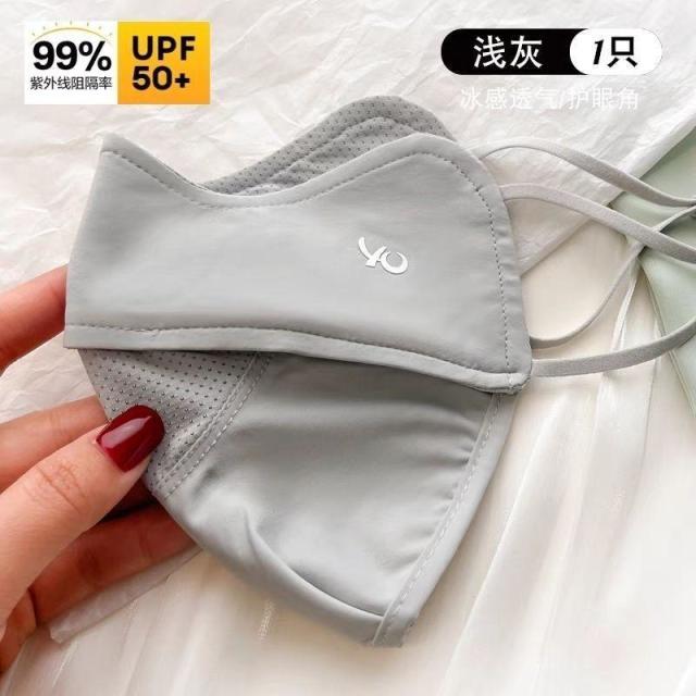 13129467.防晒口罩女士薄款遮阳高颜值透气骑行户外冰丝面罩护眼角防紫外线