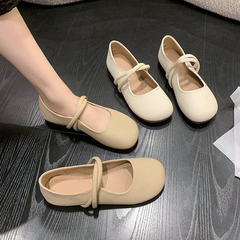 13125822.单鞋女秋季法式浅口软底平底单鞋子温柔奶奶鞋玛丽珍单鞋