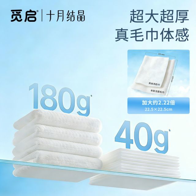13337412.十月结晶觅启A类抗菌毛巾一次性洗脸巾产妇洁面擦脸洗澡巾绵柔巾