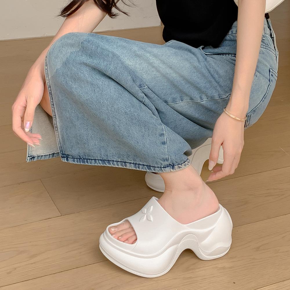 13639467.厚底拖鞋女士软底高跟一字型拖鞋舒适时尚百搭拖鞋