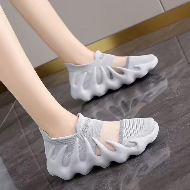 13639398.网面透气八爪鱼袜子鞋女夏韩版飞织小笼包跑步休闲鞋