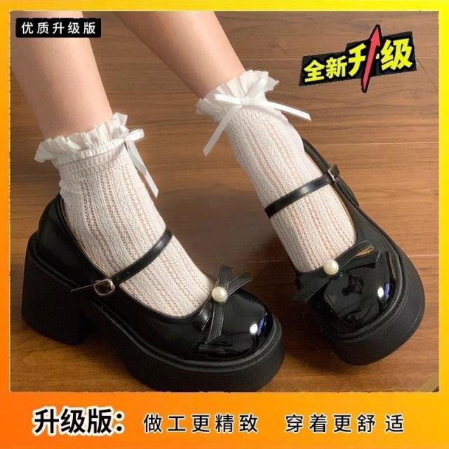 13638980.黑色玛丽珍厚底单鞋日系jk夏季百搭圆头单鞋子配裙子