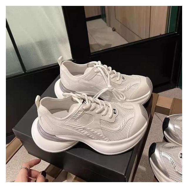 13639095.老爹鞋女百搭厚底小个子网面透气休闲运动鞋