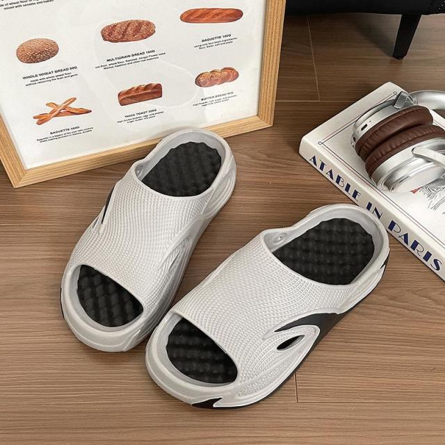 13638913.椰子拖鞋男夏季踩屎感厚底防滑外穿一字凉拖鞋EVA户外运动拖
