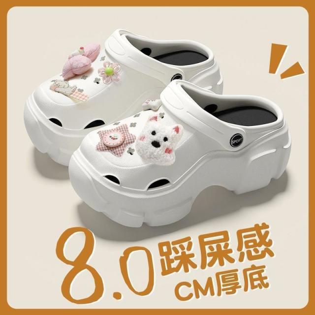 13639476.君吻 足弓支撑洞洞鞋女夏季外穿防滑多巴胺踩屎感凉鞋