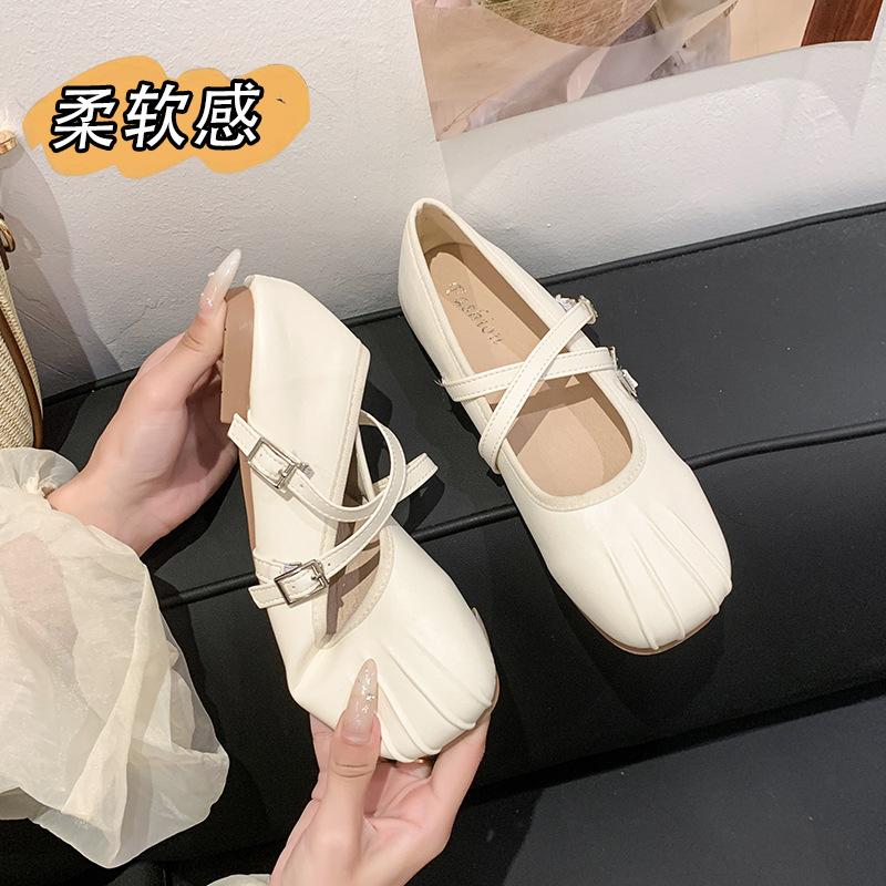 13638232.法式玛丽珍平底单鞋女温柔风浅口芭蕾舞鞋女软底舒适百搭