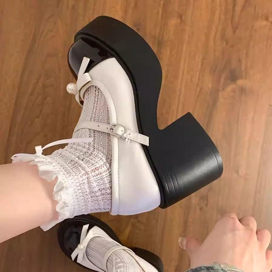 13638980.黑色玛丽珍厚底单鞋日系jk夏季百搭圆头单鞋子配裙子