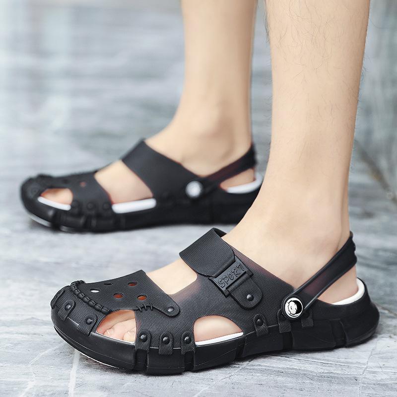 13639439.果冻凉拖鞋男夏季室外外穿沙滩鞋防滑软底包头凉鞋
