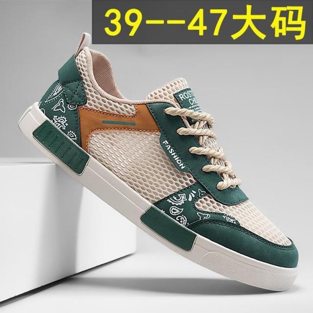 13638927.男鞋夏季网面透气镂空青少年低帮软底休闲鞋