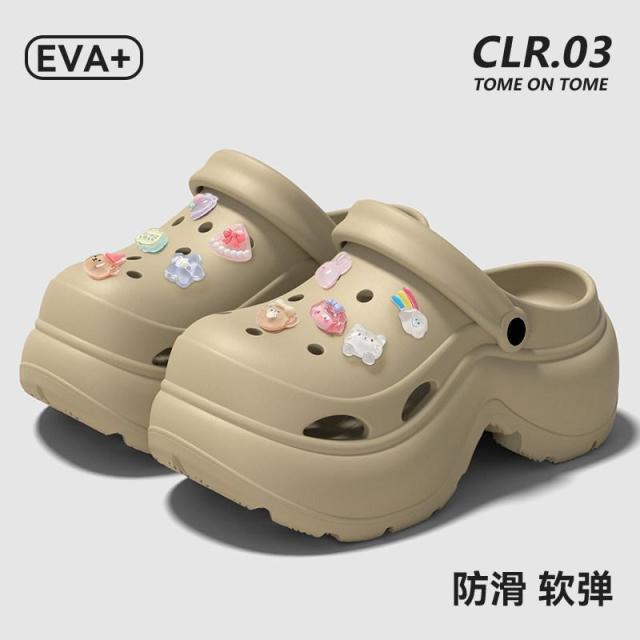 13639448.厚底洞洞鞋女夏季外穿防滑防臭沙滩包头耐磨踩屎感凉拖女
