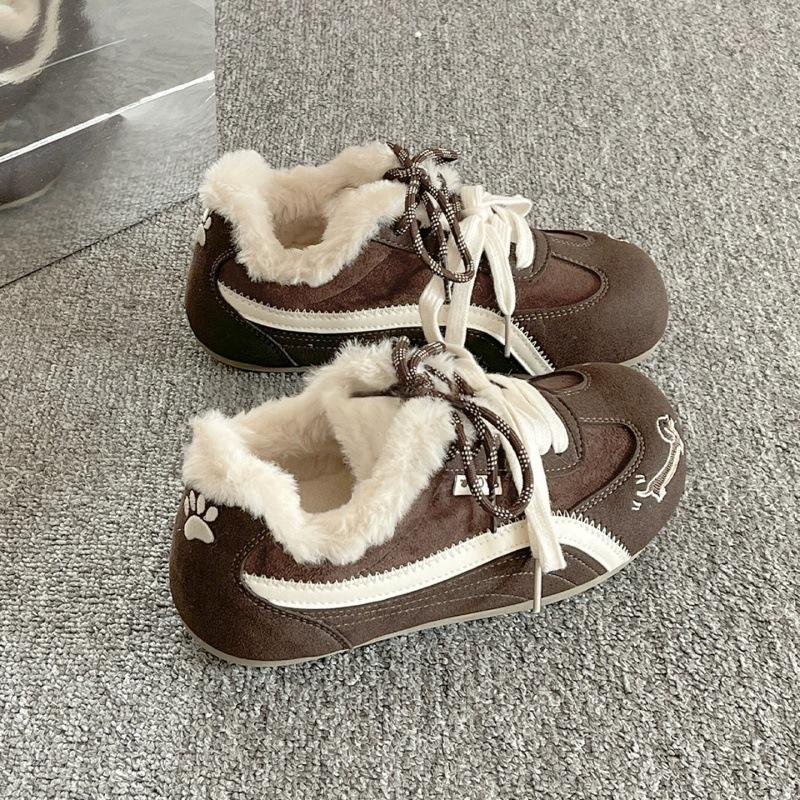 13098210.加绒德训鞋女款冬季百搭保暖二棉鞋平底休闲鞋