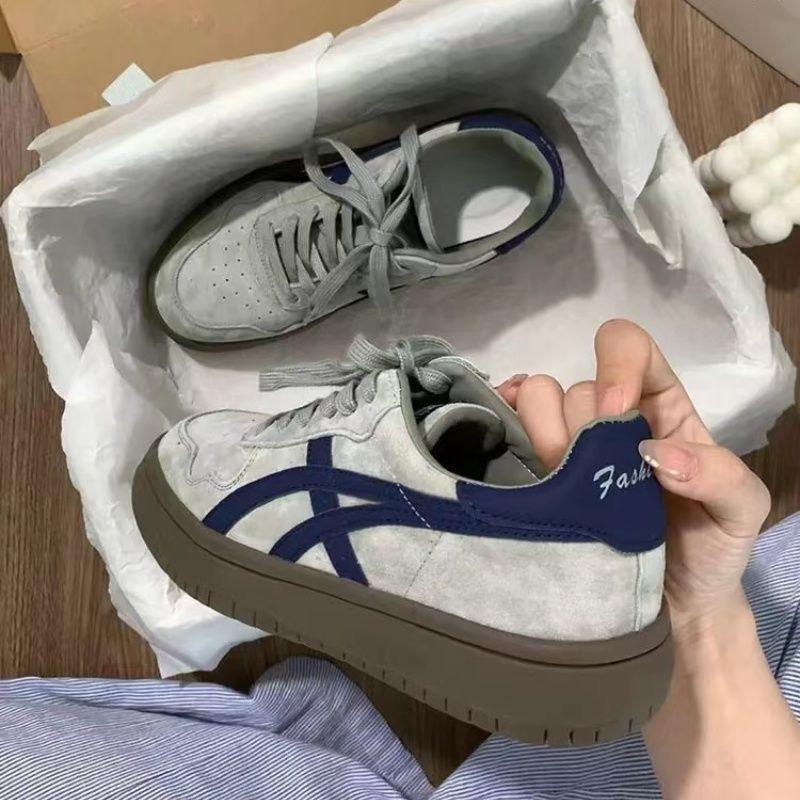 13097899.厚底德训鞋女春秋季百搭运动休闲阿甘鞋复古透气鞋