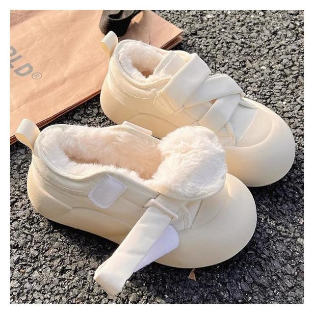 13098022.冬季加绒小白鞋一脚蹬百搭懒人鞋女保暖小众休闲鞋子
