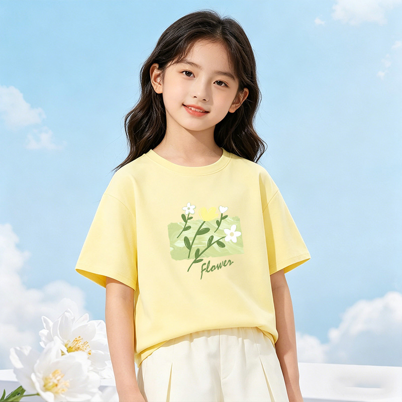 13334988.女童短袖t恤2026新款纯棉衣服女孩洋气大童上衣夏季儿童夏装