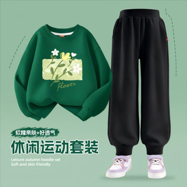 13335213.【2件套】女童套装秋季2026新款春季款卫衣运动裤两件套儿童套装