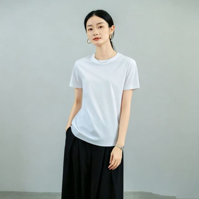 13583309.【凯特温斯顿】桑蚕丝丝光棉女款T恤