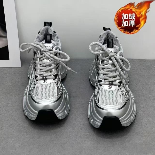 13098305.加绒老爹鞋女冬季百搭保暖大棉鞋厚底运动休闲鞋