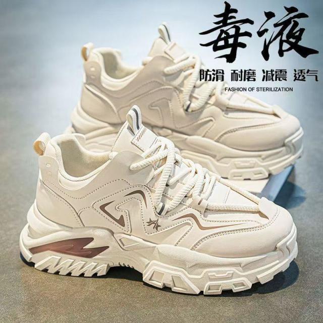 13100495.男鞋秋季工地干活工作劳保鞋男士运动休闲复古厚底工装老爹鞋