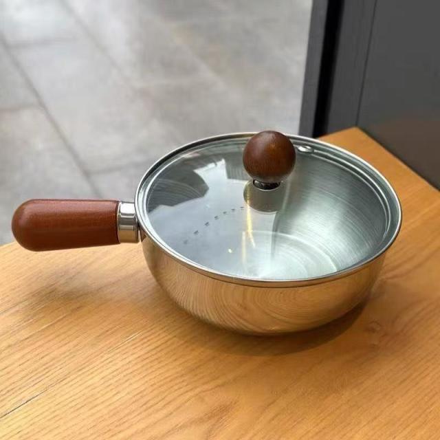 13215019.不锈钢奶锅一人食小锅高颜值桃木奶锅宝宝辅食奶锅