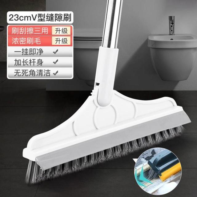 13215200.【2件装】卫生间地板清洁刷硬毛厕所浴室地缝刷地刷子长柄清洁刷