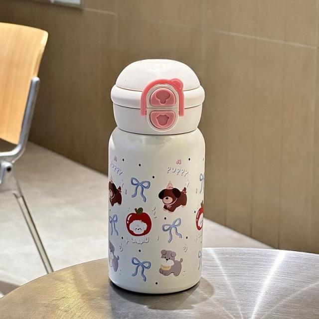 13214917.双饮吸管水杯女生高颜值316不锈钢弹跳保温杯大容量可爱杯子