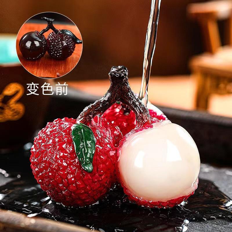 13215575.荔枝茶宠物摆件创意茶道茶具配件茶玩冲水变色精品可养迷你小摆件