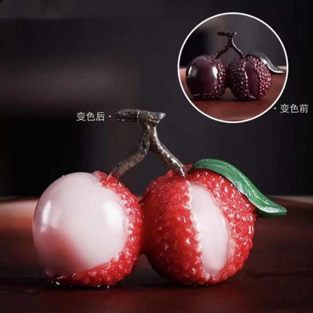 13215575.荔枝茶宠物摆件创意茶道茶具配件茶玩冲水变色精品可养迷你小摆件