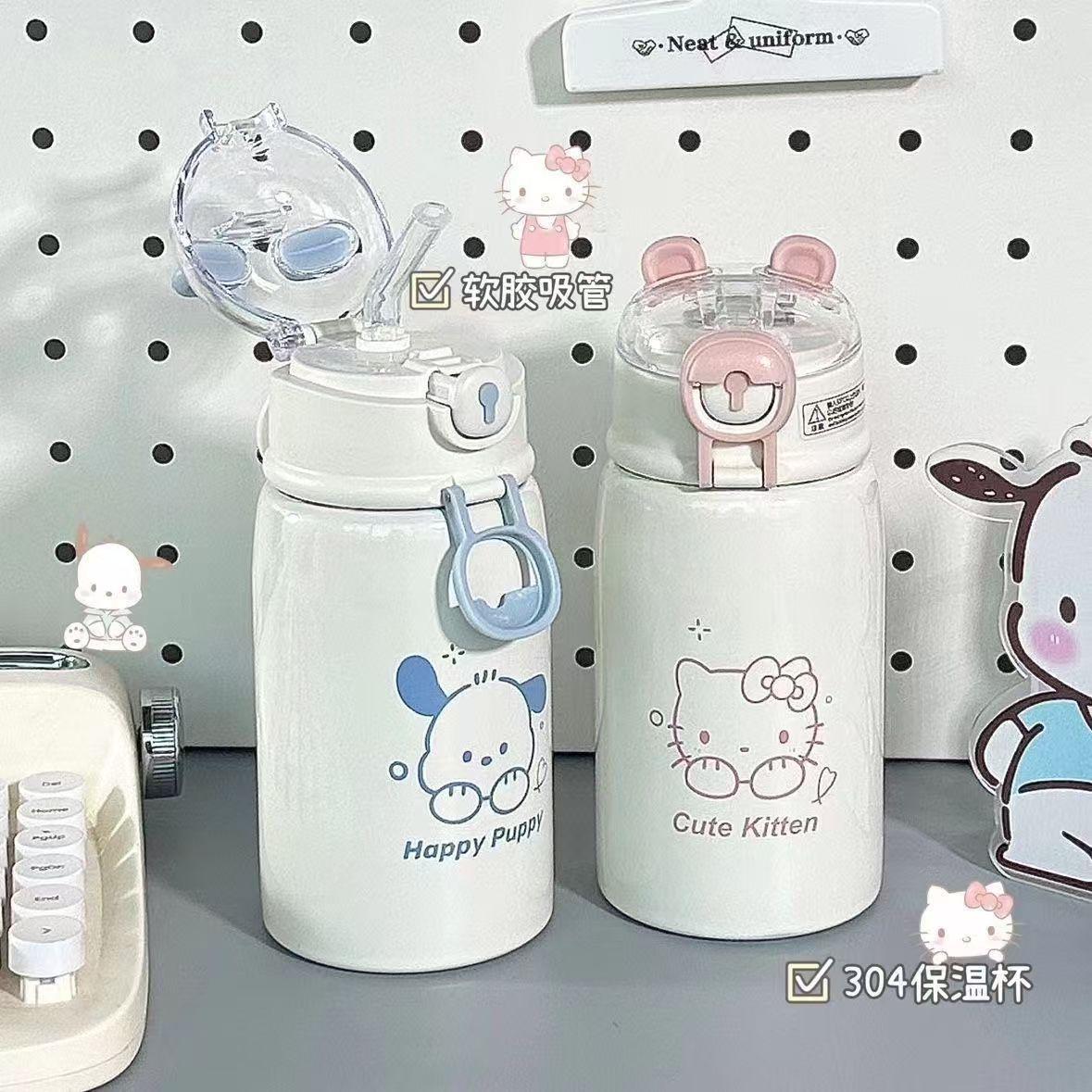 13214794.高颜值卡通保温杯儿童304不锈钢随手杯便携手提吸管杯