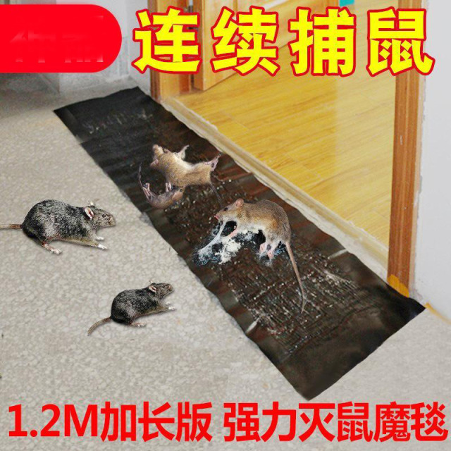 13214152.粘鼠毯灭鼠魔毯抓老鼠贴家用捕鼠灭鼠加大型1.2米X28厘米