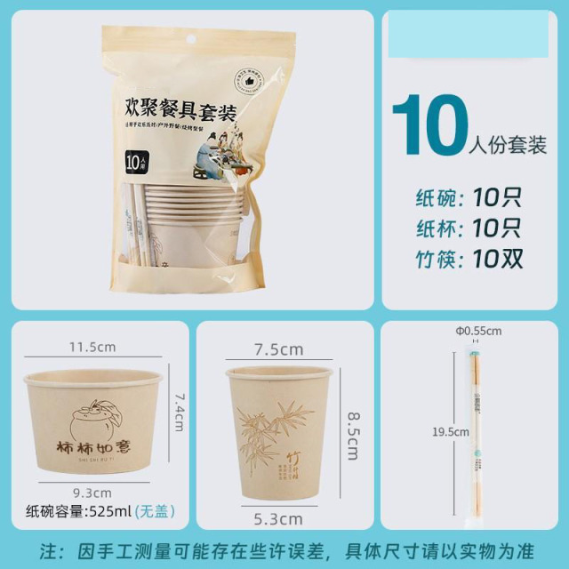 13219319.一次性餐具套装家用碗筷套装户外露营餐具独立装
