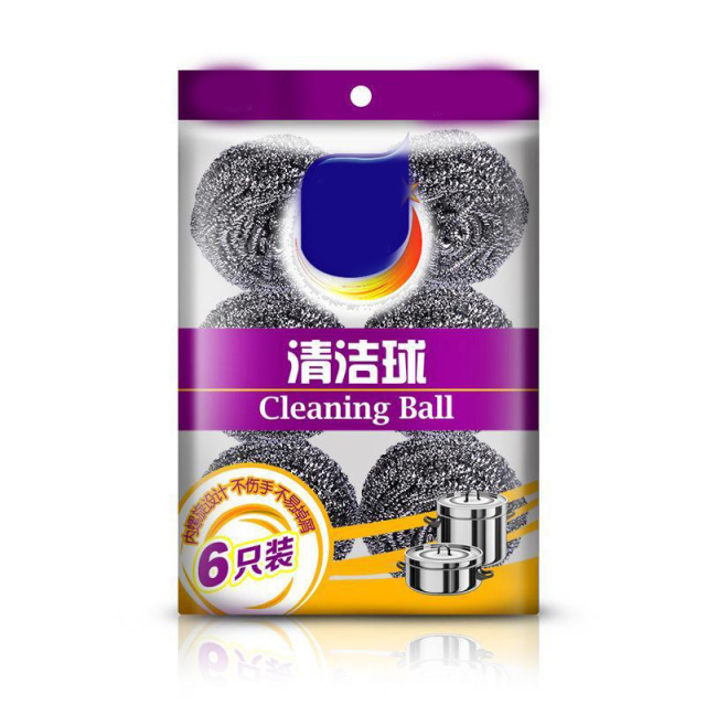13219499.【5件装】清洁球钢丝球6个装厨房经典钢丝刷清洁钢丝球