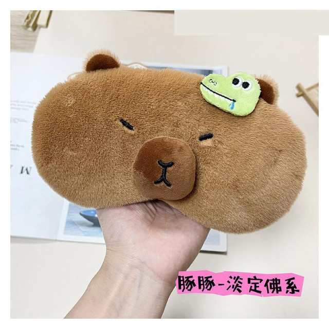 13217461.水豚卡通眼罩遮光可调节夏可爱睡眠热敷冰敷眼罩