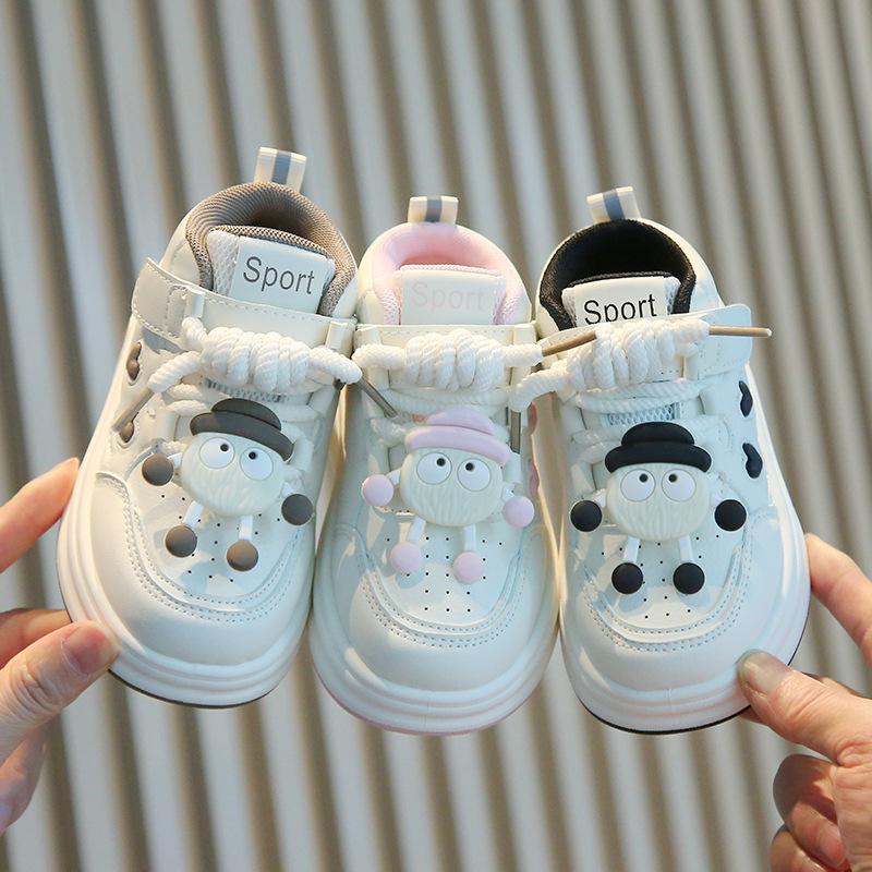 13232519.儿童运动鞋春女童小白鞋卡通高帮男童休闲板鞋软底宝宝鞋单