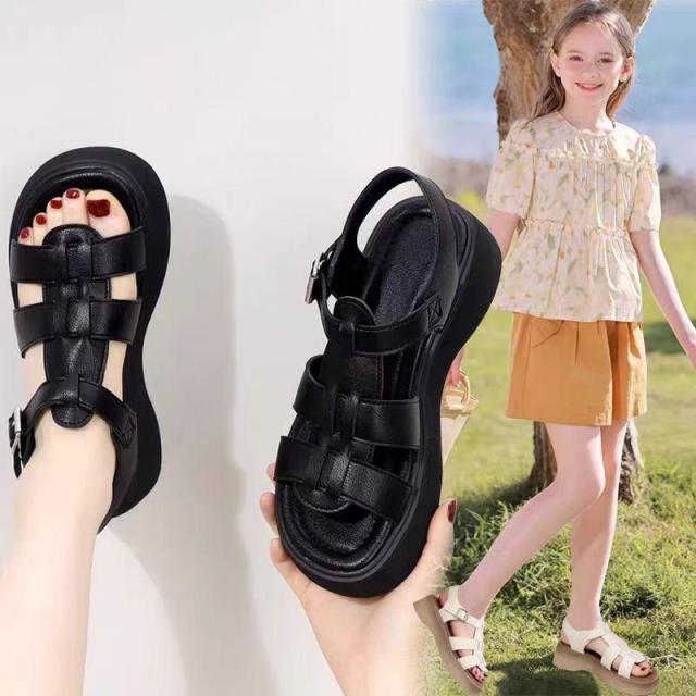 13234401.女童凉鞋夏季时尚儿童软底运动中大童鞋子公主洋气罗马鞋