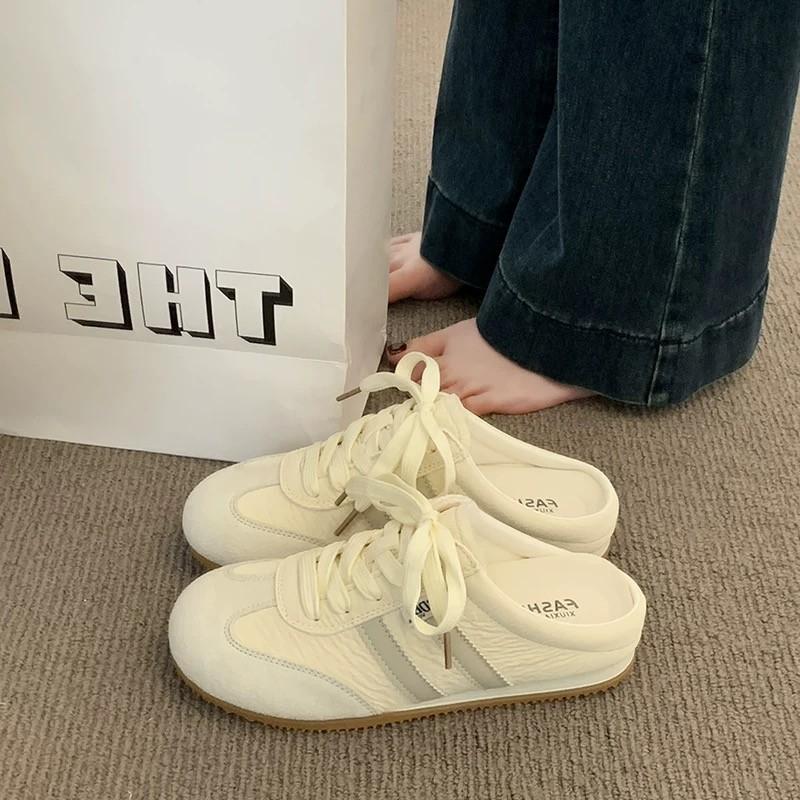 13241891.包头拖鞋女夏外穿黄色德训鞋半拖无后跟阿甘鞋一脚蹬女鞋